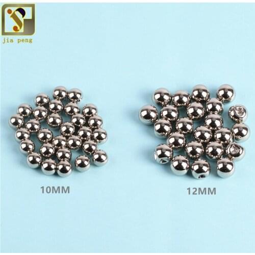 10MM 100cs Sliver Imitation Pearl Buttons Side Hole Plastic Clothing Collar Beads Material Decorative Accessories Free Shipping