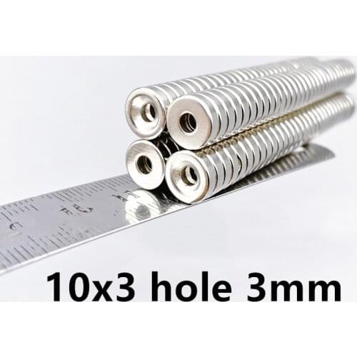 10mm x 3mm Hole 3mm N35 NdFeB Ring Neodymium Countersunk Magnets 10x3 Super Strong Earth Magnet