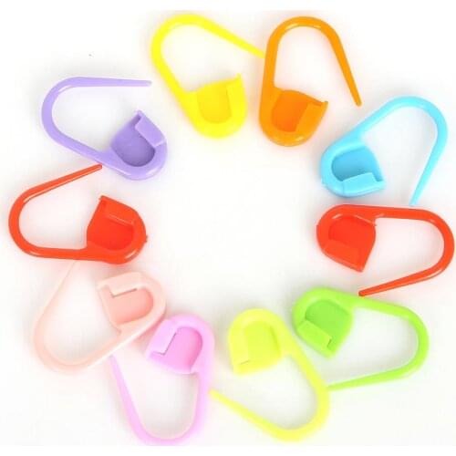 High quality 10 pcs / lot length 22mm mixed color Plastic small buckle mark buckle wool sweater knitting tool for DIY clothing