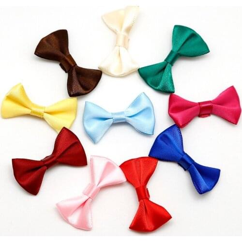 2017 New Arrival Home Holiday Decoration Crafts Ribbons 100pcs Mixed Baby Satin Applique DIY Craft Wedding Bow Tie Decoration