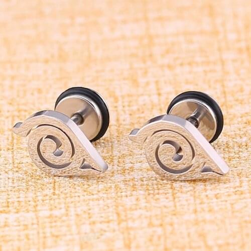 2021 New Explosion Fashion Cartoon Hokage GeometricTitanium Steel Allergy Earring Goth Emo For Punk Women Men Fancy Jewelry Gift