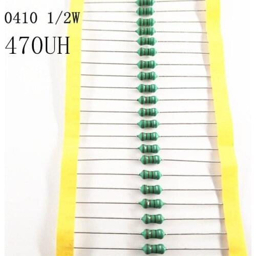 50pcs/lot 1/2W Chromatic ring inductor DIP 0410 470UH AL0410-471K 0.5W inductance