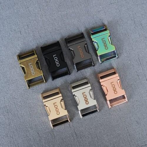 50 Pcs/Lot 20mm Quick Release Metal Buckle We Provide Laser Engraving Service Customize LOGO Plated For Diy Dog Collar Accessory