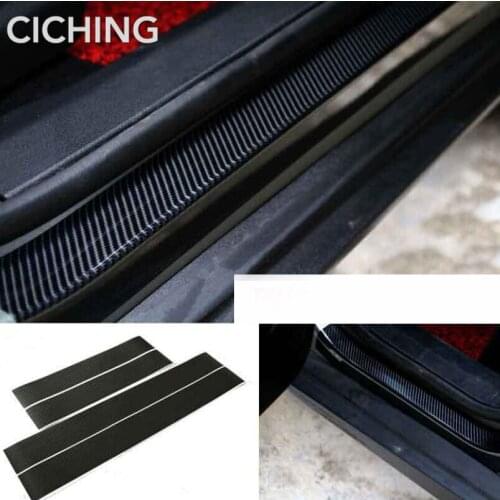Car Styling Auto Carbon Fiber Door Sill Scuff Anti-Scratch Sticker for Toyota corolla rav4 camry prius hilux avensis accessories