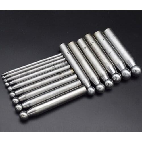 15 Punches Dapping Block Solid Steel Metal Bead Size 4MM-18MM Jewelry Sculpture Forming