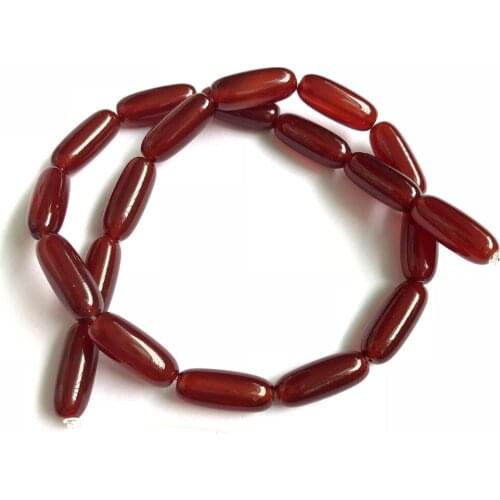 1string Natural Red Carnelian Beads Red Agat e 8x20mm Barrel Tube Gem Loose Beads For Jewelry Making,15.5"