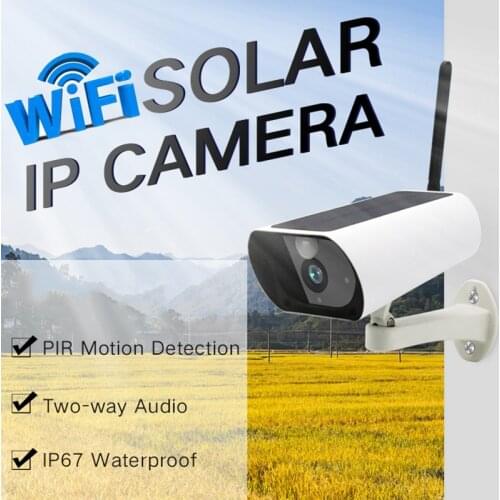 Solar WiFi IP Camera 1080P HD Outdoor Wireless Security Camera PIR Motion Detection Bullet Surveillance CCTV with Battery
