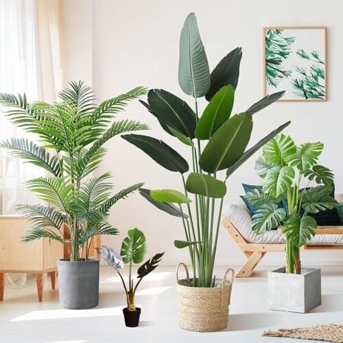 36 Types Artificial Tropical Leaves Palm Trees Artificial Tree Branches Fake Leaves Garden Home Party Office Balcony Decoration