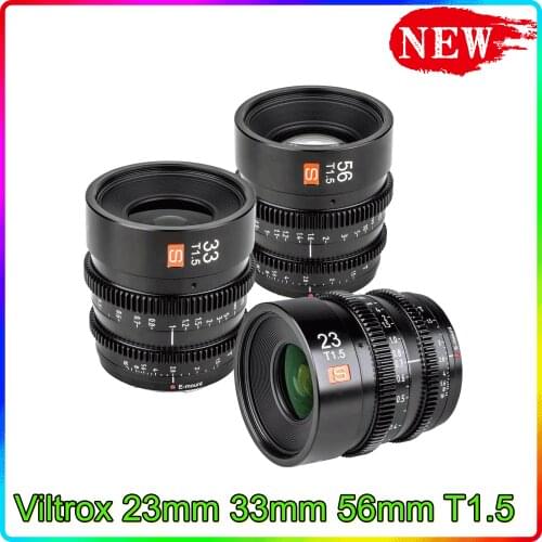 Viltrox 23mm 33mm 56mm T1.5 Cinema Lens Large Aperture Manual Focus Prime Cine Lens Filmmaking Vlogger for Sony E Mount Camera