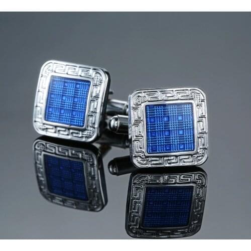 Classic mens fashion Cufflinks Blue Box Cufflinks French Wedding Costume 1 double free shipping