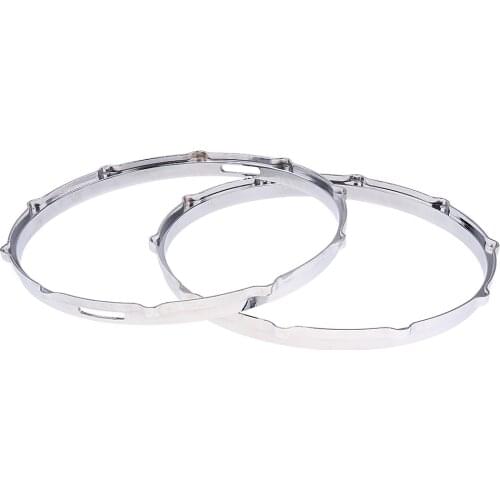 1 Pair Aluminum Alloy Snare Drum Hoop Ring Rim for 14'' Snare Drum Percussion Instrument