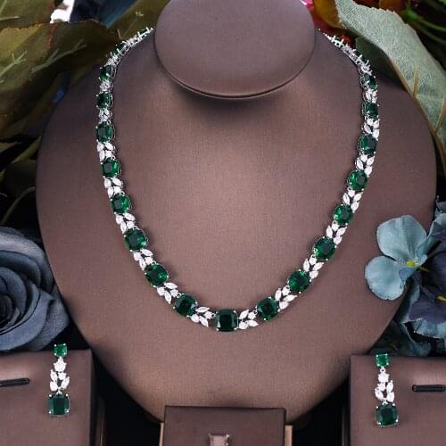 Janekelly2 pcs Bridal Zirconia Full Jewelry Sets For Women Party, Luxury Dubai Nigeria CZ Crystal Wedding Jewelry Sets