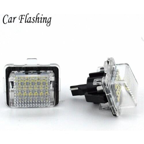 Car flashing 2PCS Error Free 12V 18 SMD Car LED White License Number Plate Light Lamp For Mercedes/Benz W204 W221 W212 W216