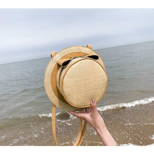 Sweet Spring Summer Women Girls Straw Shoulder Bags mkd2 Beach Handmade Craft Hat Bag Multi function Backpack