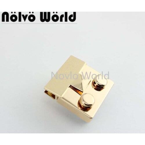 Nolvo World 2-10 pieces 39*38mm 3 colors Lock Bag Accessories For Bags Custom Logo Metal Press Lock