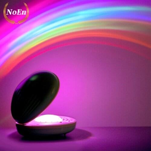 Pink / Green Night Light Shell Colorful Projection Lamp Rainbow LED Novelty Rainbow Neon Lights Atmosphere For Children Bedroom