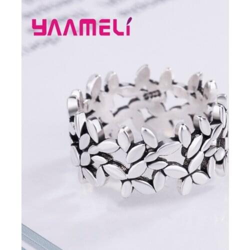 Newest Retro Ring S925 Sterling Silver Thai Silver Jewellery for Female Male Antique Finish Tree Branch Fashion Jewelry