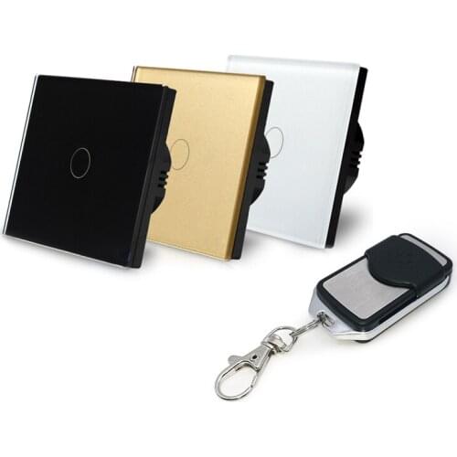 New arrival EU Standard Crystal Touch Glass Remote Control Light Dimmer Switch 1 way 1 gang 220V Touch Screen Dimmer Switch