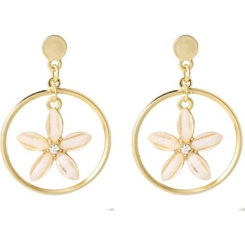 New Earrings Fashion Jewelry Simple Statement Flower Pendant Temperament Lovely Earrings Wholesale Earrings For Women