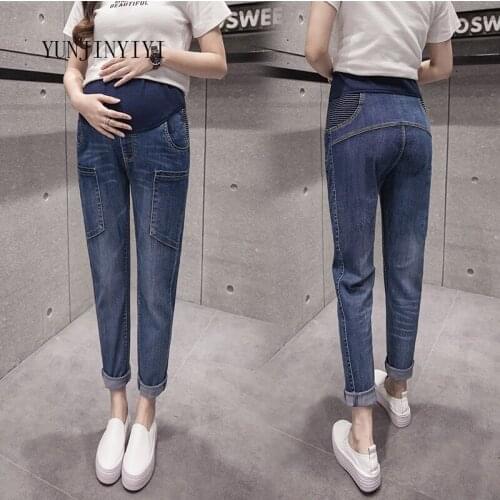 The New spring, summer and autumn maternity pants increase pregnant jeans pregnant women clothes pregnancy pants