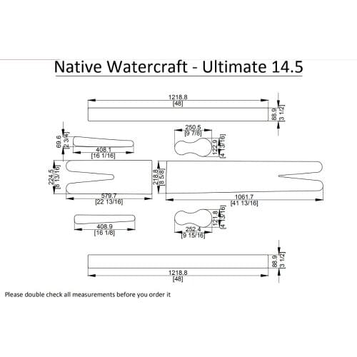 Native Watercraft - Ultimate 14.5 Kayak Boat EVA Decking Mat Pads Kit 1/4"