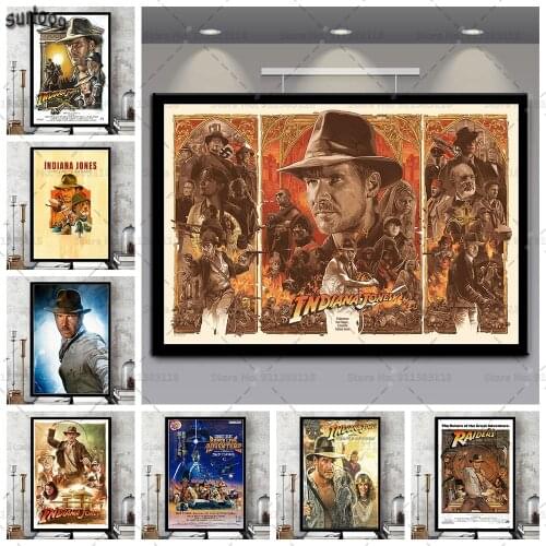 Indiana Jones Classic Movie Posters and Prints Wall Art Pictures Poster Canvas Painting for Home Decoration