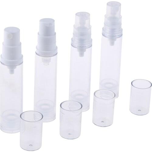 2pcs/lot Travel 5/10/15ml Plastic Lotion Bottle Empty Airless Vacuum Pump Bottle Refillable