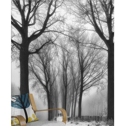 Custom 3D large murals,modern simplicity and black and white art forest ,living room sofa TV wall bedroom background wall paper