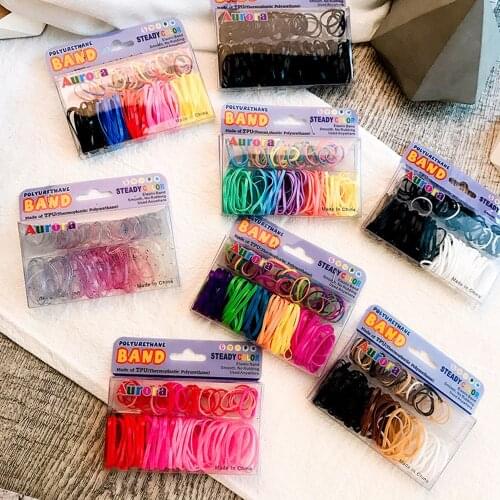120pcs Mixed Size Hair Rope Colorful Elastic Children Girls Hair Holders Tie Baby Rubber Bands Women Hair Accessories