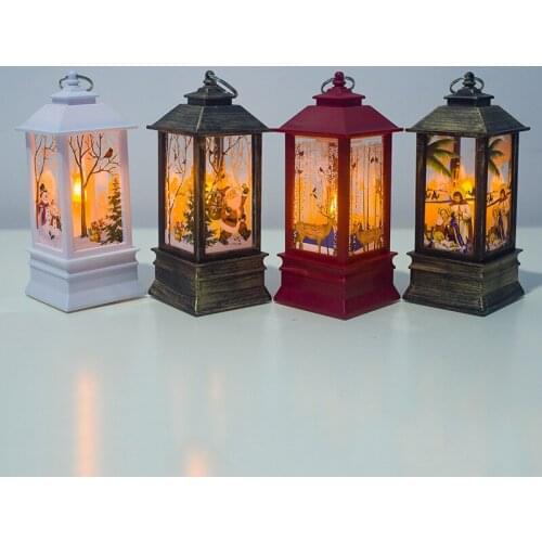 Christmas Decorations For Home Lantern Led Candle Tea Light Candles Santa Deer Snowman Lamp Decoration New Year Ornament