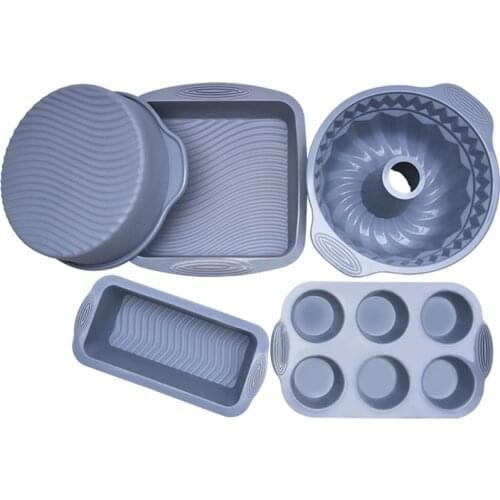 Goldbaking Silicone Baking Molds Fluted Round Cake Pan Non-Stick Bundt Forms Jello Buntcake Gelatin Loaf Bread Mould