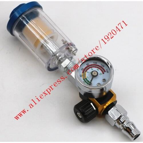 Scratch HVLP Spray Gun Air Regulator Gauge & In-Line Water Trap Filter Tool Spray Gun Regulator and Mini Spray Gun Air Filter