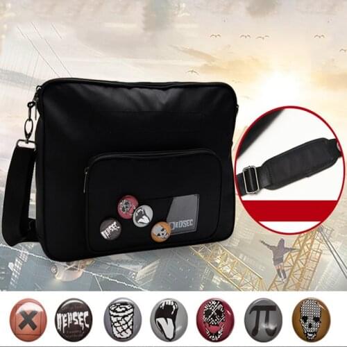 Watch Dogs 2 Marcus Holloway Cosplay Bag Cosplay Costume Accessory Props Shoulder Bag With Badges Adult Unisex Bag Only