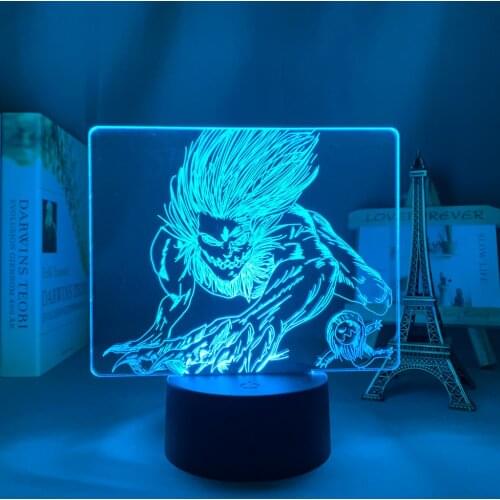 Led Anime 3d Light Attack on Titan The Jaw Titan for Bedroom Decor Light Kids Birthday Gift Manga Attack on Titan 3d Night Lamp