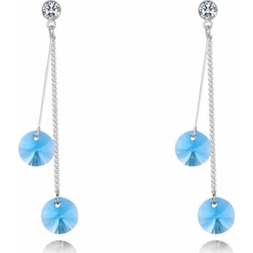 TRACYSWING Element Brand Real Austrian Crystals Fashion Heart trendy Dangle Earrings For Women Gift Th-131517