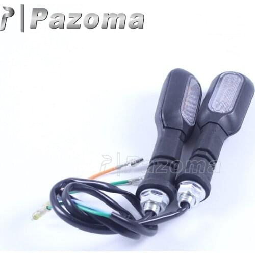 Universal Black Motorbike Turn Signal Indicator Winker Lamp Amber Flashers Light 10mm blots for Harley Honda Kawasaki Cafe Racer