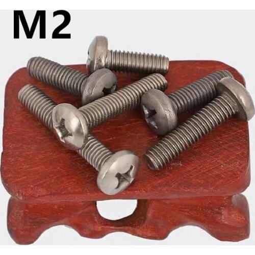 20PCS M2x3/4/5/6/8/10/12/14/16/20mm GB818 Phillips Round head Pure Titanium screws Pan head Mechanical Bolts