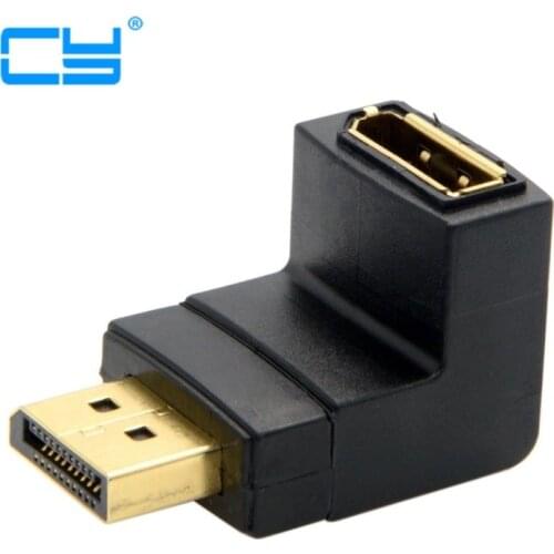 Down Angled 90 Degree DisplayPort Male to Female Extension Adapter
