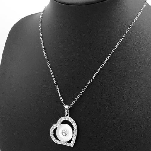 HOT sales LOVE crystal snap button jewelry pendant Necklace NX6356 (fit 18mm 20mm snaps)