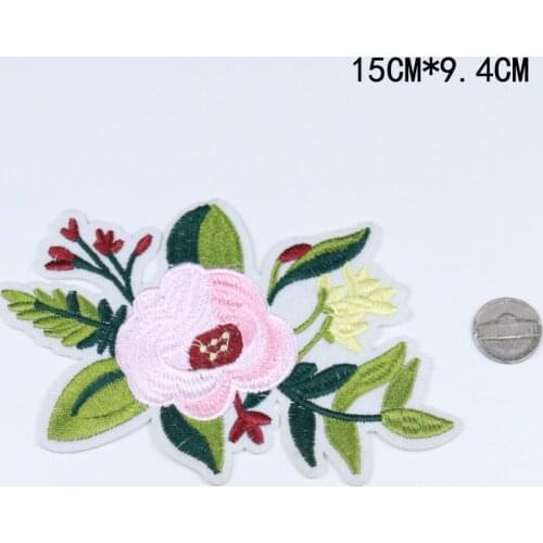 1PCS Nice White Flower Embroidery Patch Clothing Accessories DIY Cheongsams design decoration Women Clothes Rose Applique