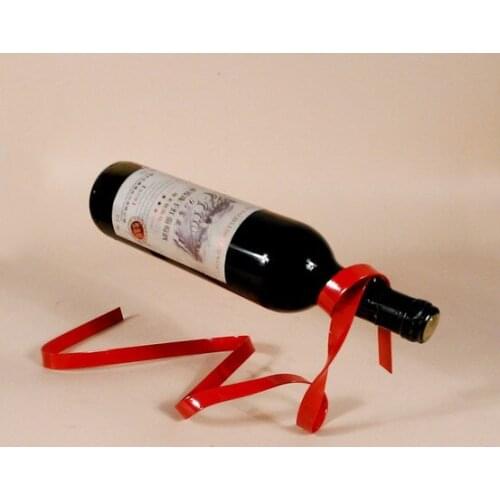 1PC Magic Suspension Ribbon Wine Rack Suspension Wine Stand Novelty Iron Rack Bottle Holder Stand Bar Wedding Whiskey EKI 2077