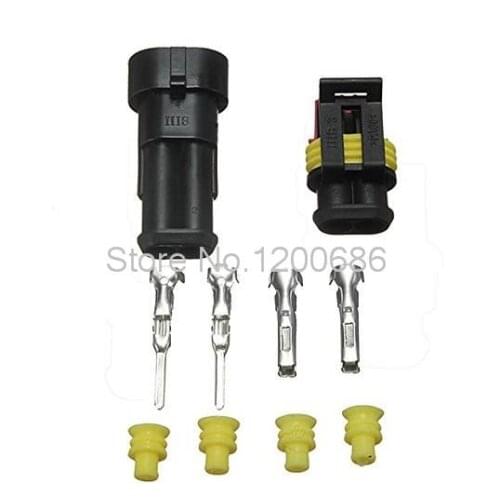 10 sets Kit 2 Pin Way AMP Super seal Waterproof Electrical Wire Connector Plug for car