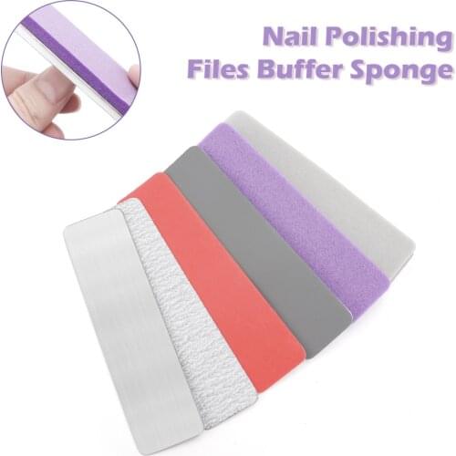 1/10pc Removable Sand Paper Sponge Polishing Nail File for Metal Handle Double-sided Replacement Nail File Nail Buffer Nail Tool