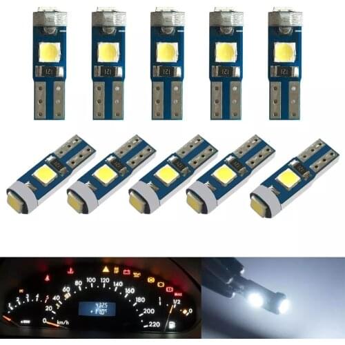 10PCS T5 LED 12V 3030 3SMD Car Interior Lights Dashboard Warming Indicator Light Auto Instrument Lamp