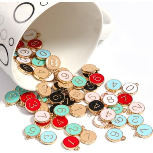 12*14MM Double Side Round LOVE Pendant Disc Alloy Enamel Charm Tag DIY Accessories of Necklace Bracelet Headdress Handmade