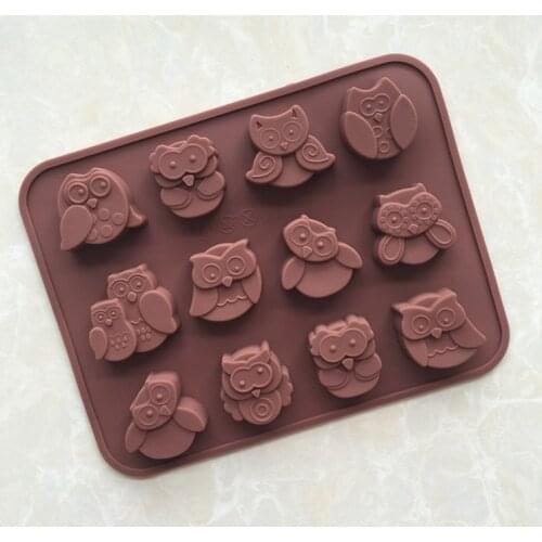 12 Owl Multiple Shapes Silicone Chocolate Mold Aromatherapy Mold Xg012