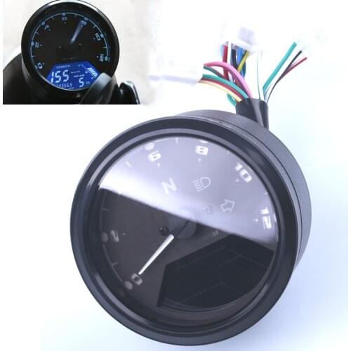 12000 RMP kmh/mph Universal LCD Digital Odometer Speedometer Tachometer Gear indicator Motorcycle Scooter Golf Carts ATV