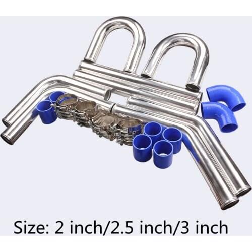 2" 2.5 "3" INCH UNIVERSAL 2MM THICKNESS ALUMINUM INTERCOOLER TURBO PIPE PIPING KIT