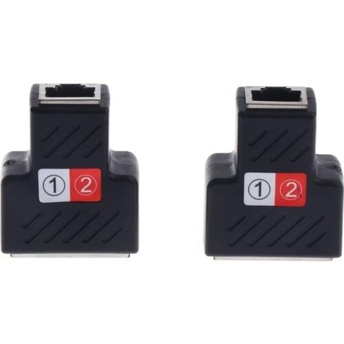 2x RJ45 Splitter Connector,1 to 2 Ways RJ-45 interface Splitter Connector