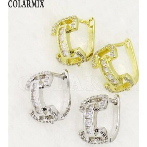 3Pairs Round Hoop Earrings Drop earrings Zircon Round earrings Accessories Drop earrings Gift for women jewelry 31377